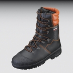 Forstarbeiter-Stiefel Gr. 42, schwarz/orange